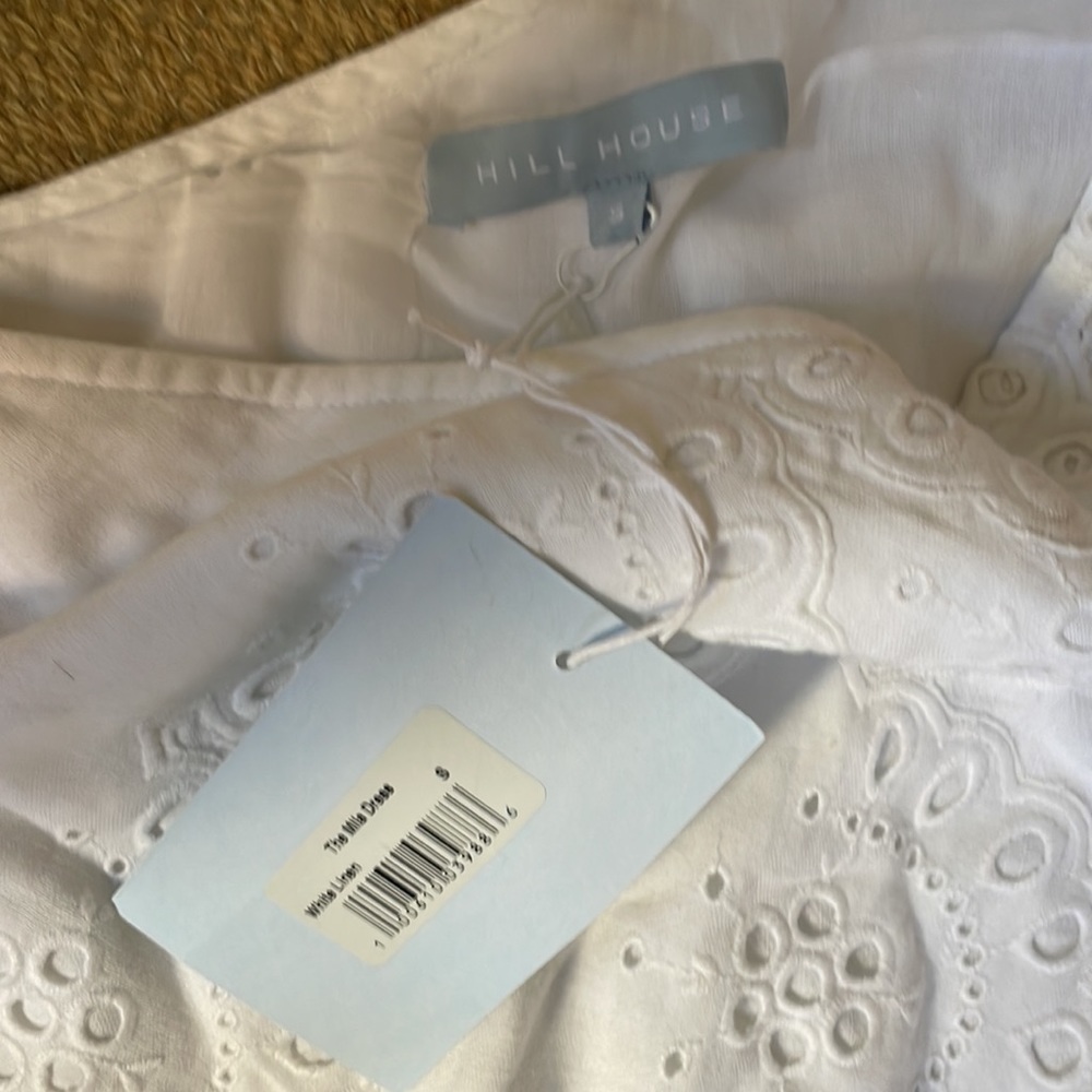 NWT Hillhouse home white linen mini mila dress Small - Picture 5 of 7